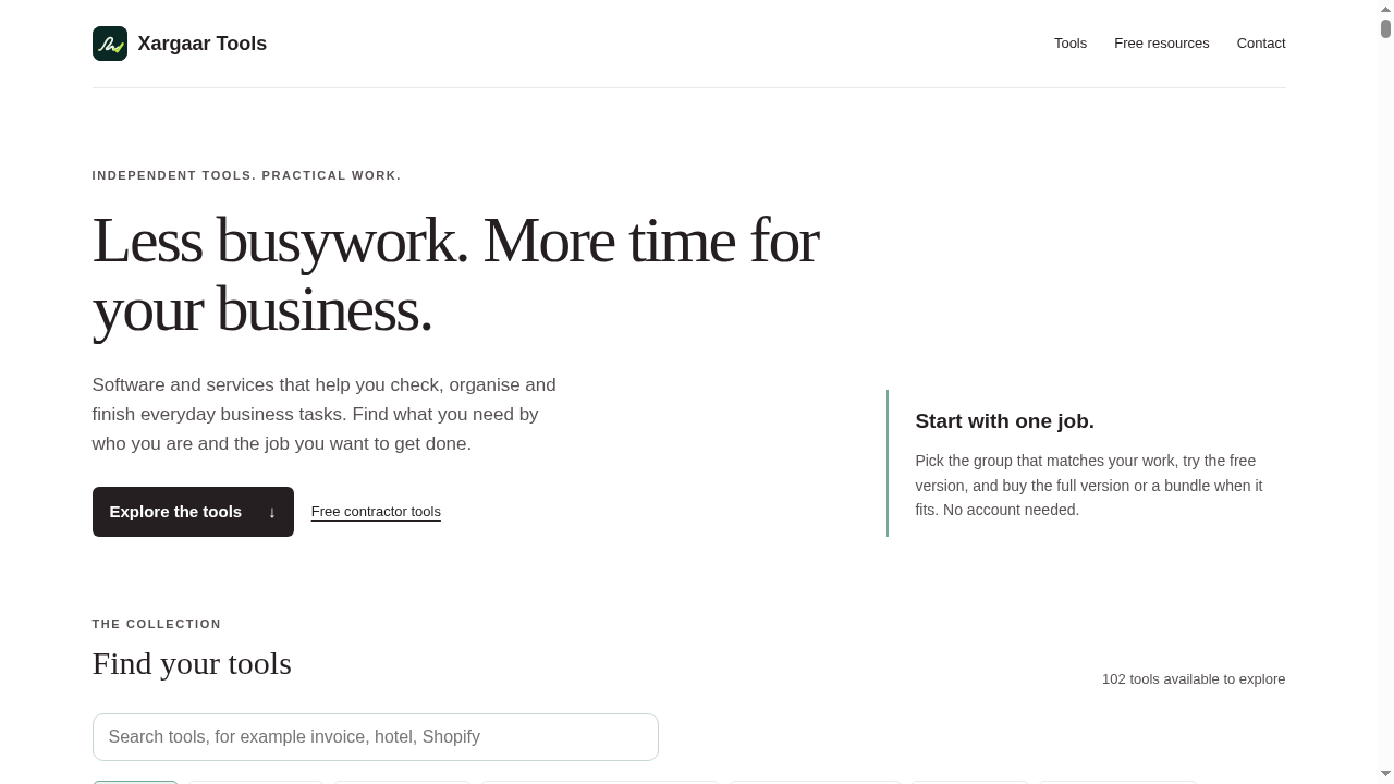 Xargaar Tools website screenshot
