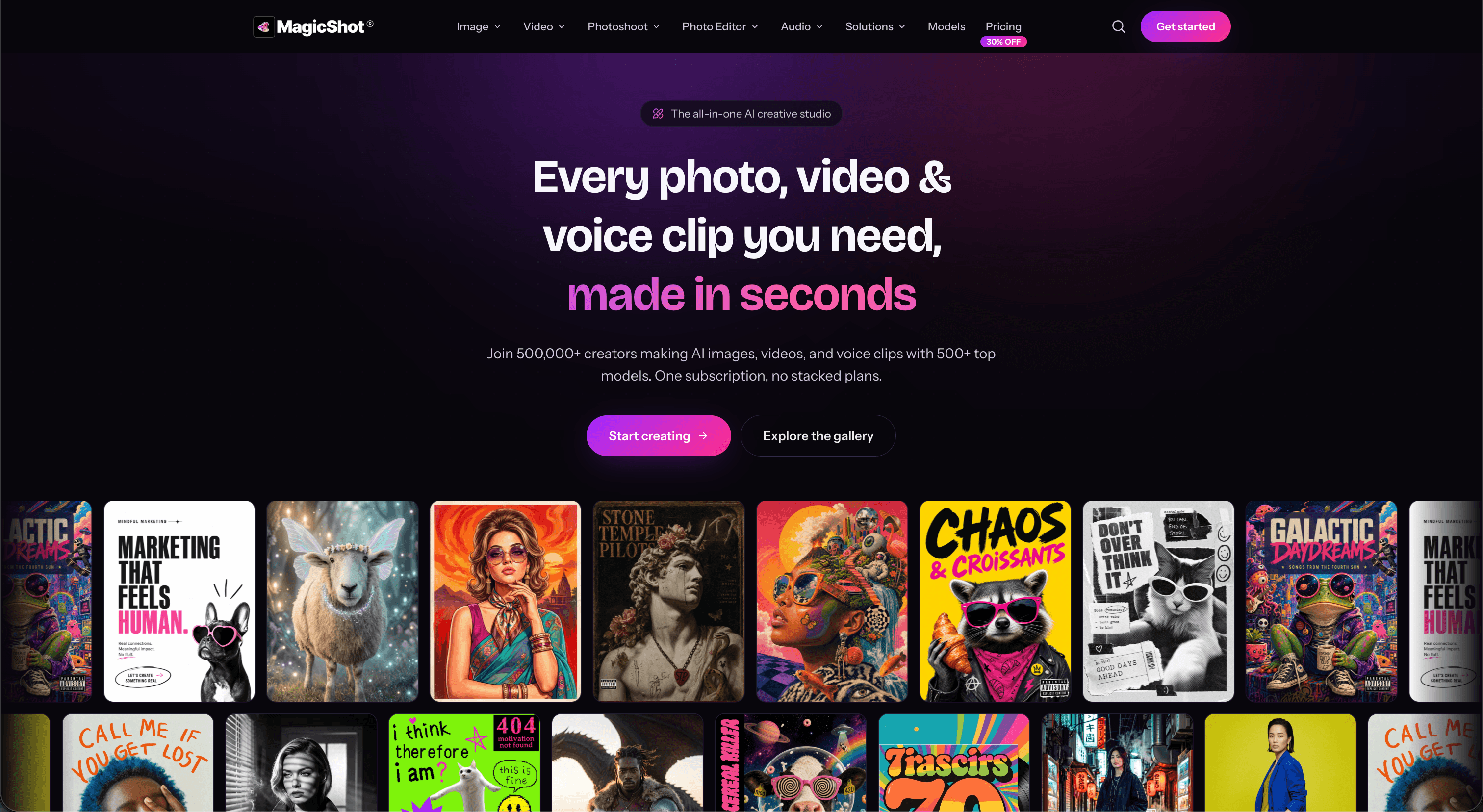 MagicShot AI website screenshot