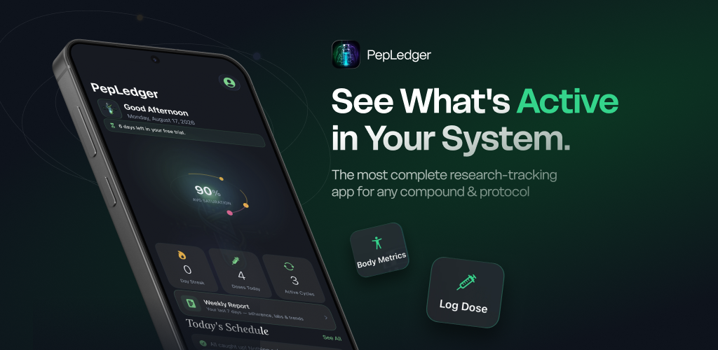 PepLedger — Peptide & GLP-1 Protocol Tracker screenshot